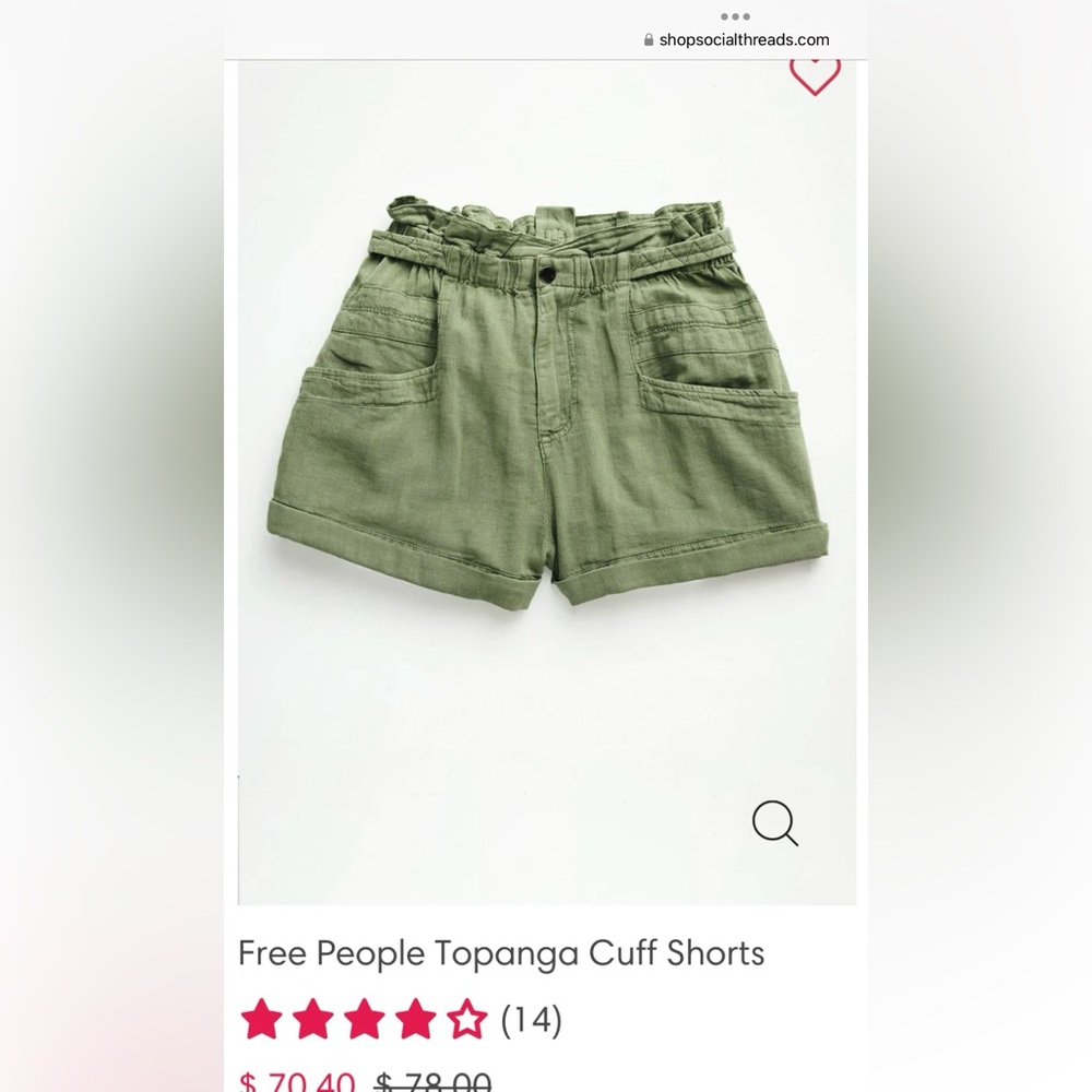 Free People Topanga Cuff Shorts Sz.XS
